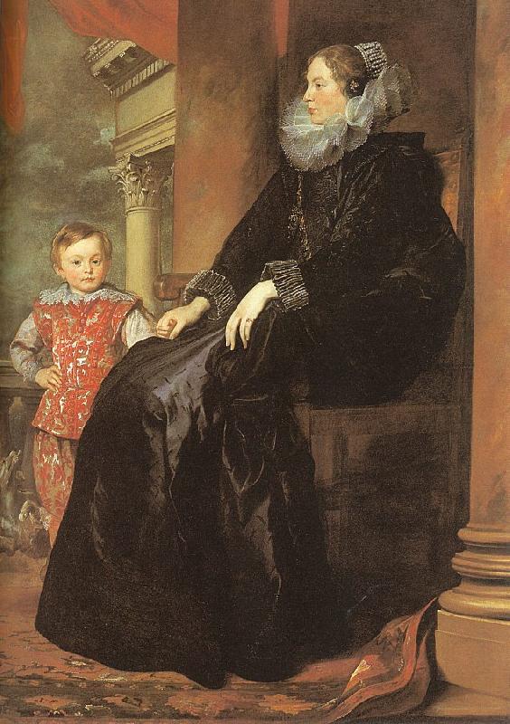 Dyck, Anthony van Genoese Noblewoman with her Son